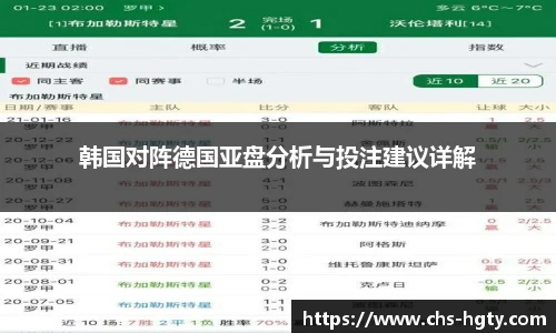 韩国对阵德国亚盘分析与投注建议详解