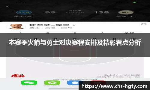 本赛季火箭与勇士对决赛程安排及精彩看点分析